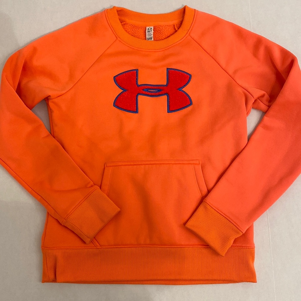 Under Armour Storm Women Orange Sweatshirt- cold gear size SM
